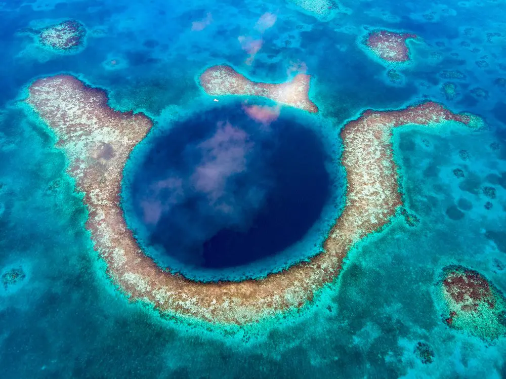 Blue,Hole,Aerial,Shot,,Belize